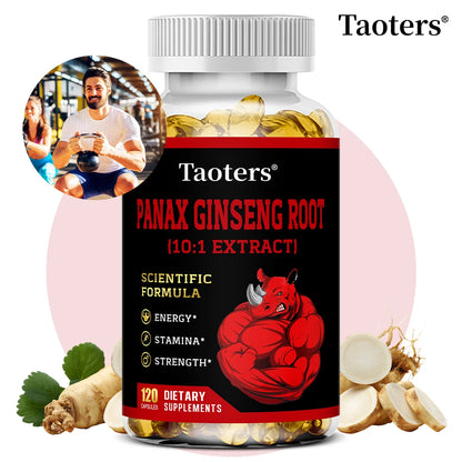 Panax Ginseng Root Capsules - Ashwagandha Extract Supplement,Provides Energy, Muscle Strength for Adults