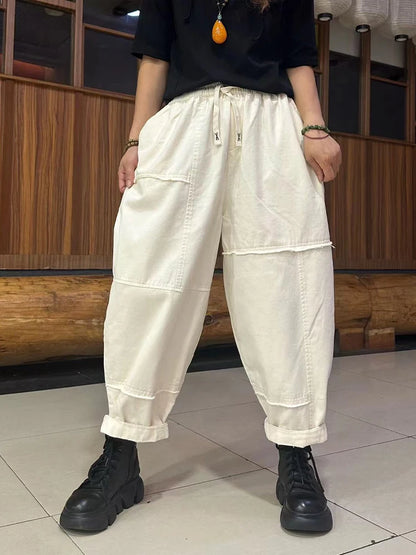 Amax LuluE Winter Fashion Fitness Pants Womens Loose Vintage Harem Trousers Ladies Casual Classic Elastic Waist Punk Streetwear