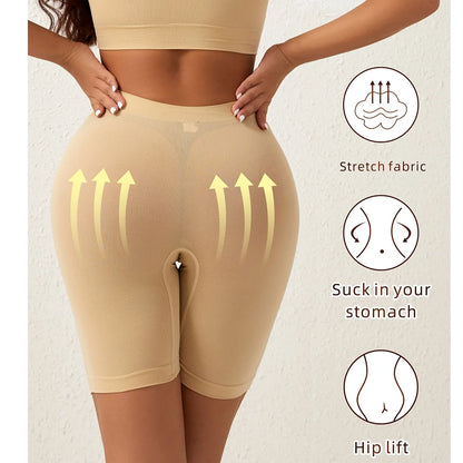 1pcs Women's Seamless Elastic Fitted Shorts High-Waist Arm-Raising Sports Breathable Safety Panties Female Fitness Yoga Pants