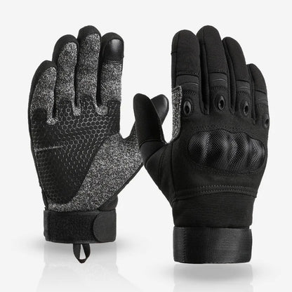 Full finger and half finger tactical gloves, touch screen anti cutting and anti stabbing, made of carbon fiber and leather mater