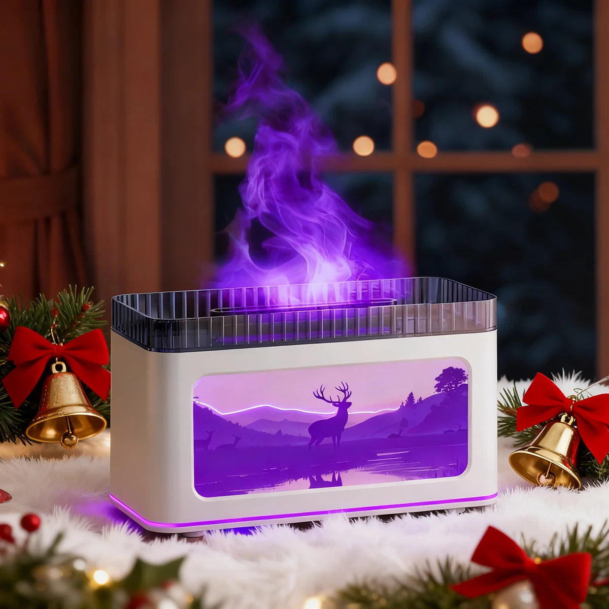 1PC USB Powered Mini Fireplace Aroma Diffuser also An Air humidifier with Colorful Ligh Effects Perfect For Home Humidification