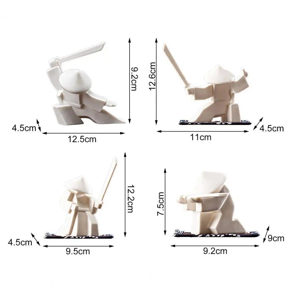 Incense Stick Burner Unique Delicate White Porcelain- Chinese Ceramic Samurai Censer Holder Home Decor Kung Fu Ceramic Sculpture