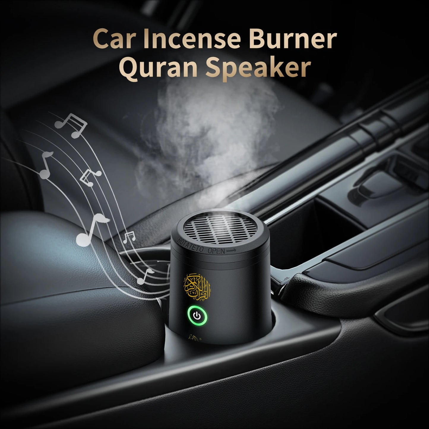Portable Mini Electric Incense Burner with Quran Speaker Arabic Bakhoor Aroma Diffuser Rechargeable Incense Holder