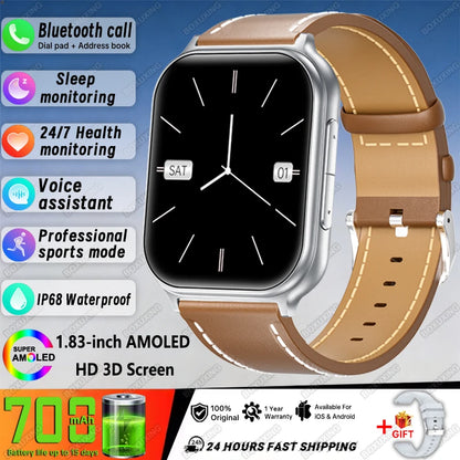 New BOXUXING Sports Smart Watch Men 700 mAh Battery Fitness Track IP68 Waterproof Heart Rate BT Call GPS Track Smartwatch Women