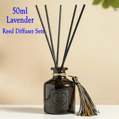Y Aromeasy 50ml Reed Diffuser Sets Homestay Hotel Bathroom Rattan Aromatherapy Glass Diffuser Air Freshener Home Fragrance