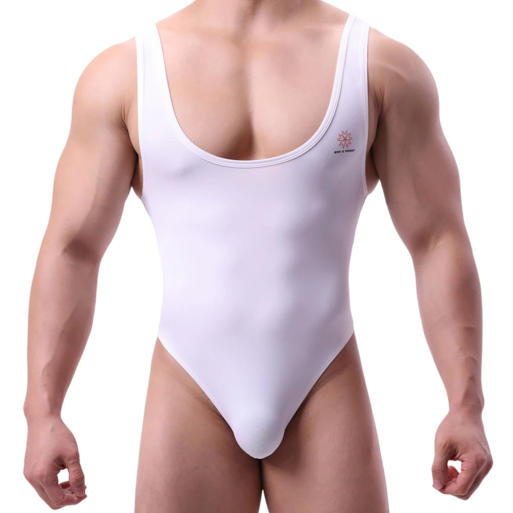 BRAVE PERSON Men Bodysuits Stretchy One-piece Shapers Men's Leotard Slim Singlet Body Building Fitness Underwear for Men