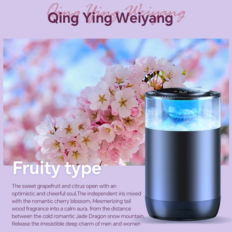 Smart Induction Car Aromatherapy Diffuser Auto On/Off Mist Maker Fogger Portable USB Rechargeable Fragrance Diffuser with Light