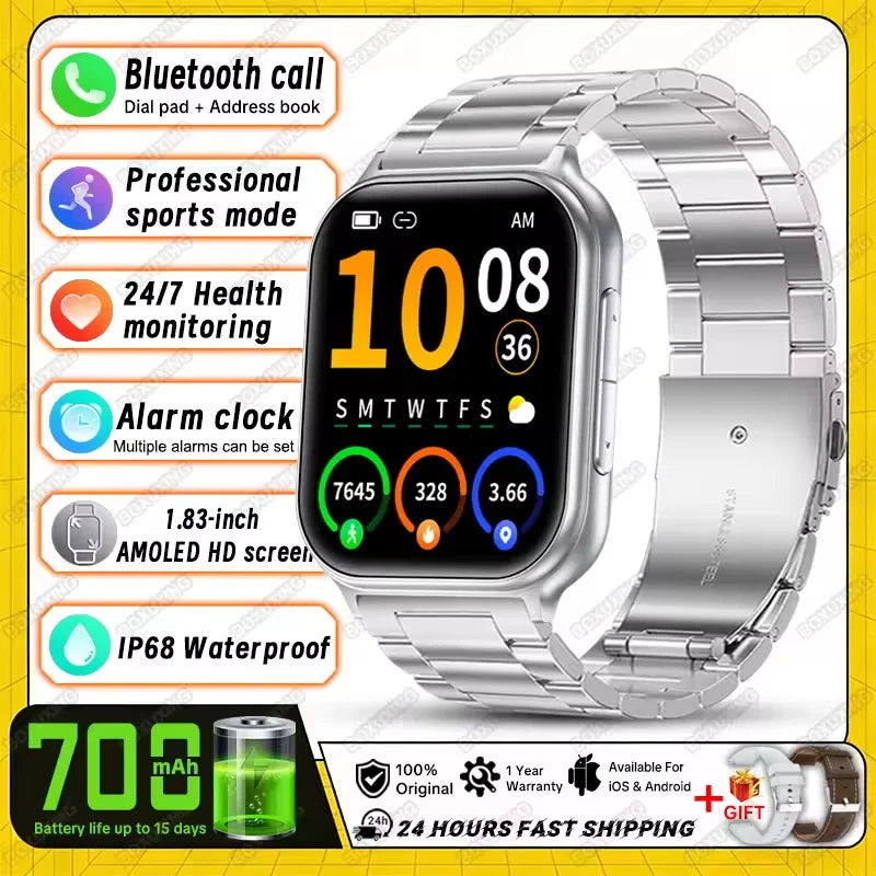 Bip 6 Pro 700 mAh Smart Watch Men Women Outdoor Sports Fitness Heart Rate GPS Track Bluetooth Call IP68 Waterproof Smartwatches
