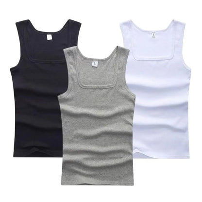 3pcs/set Four Seasons Men Tank Tops Black White Gray Singlets Sleeveless Men Vest Casual Bodybuilding Vest Sport Fitness T-shirt