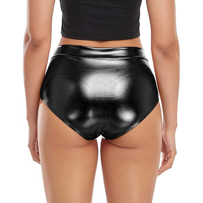 Speerise Women Mid Waist Metallic Shorts For Adults Ballet Performance Dance Bottoms Basic Booty Shorts Fitness Underpants Girls
