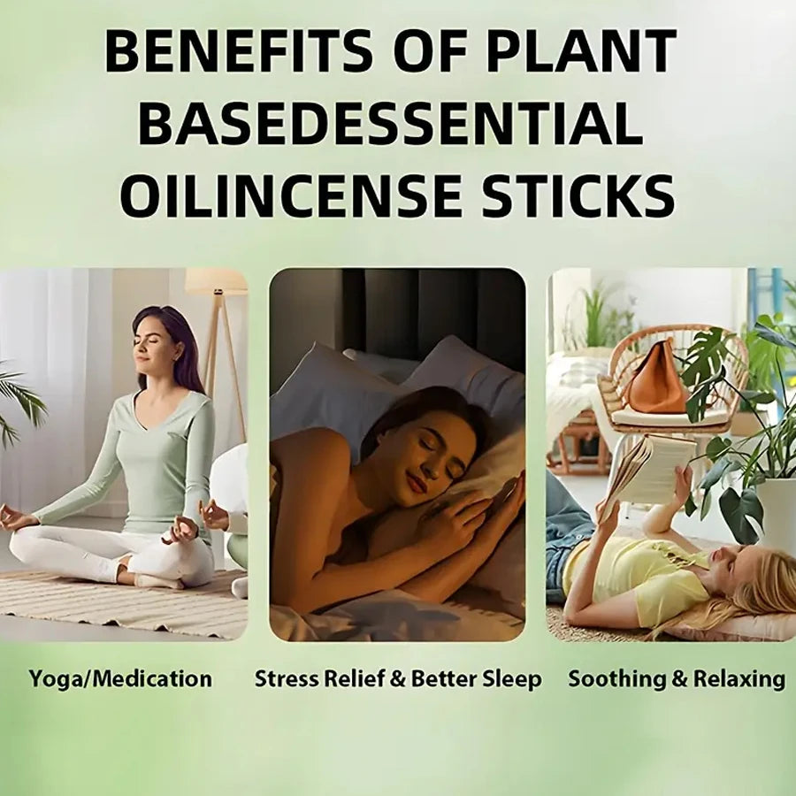 30-240pc Aromatherapy Incense Sticks 7 Natural Fragrances Lavender Jasmine Ocean Rose Sakura Incense Burner for Yoga Meditation
