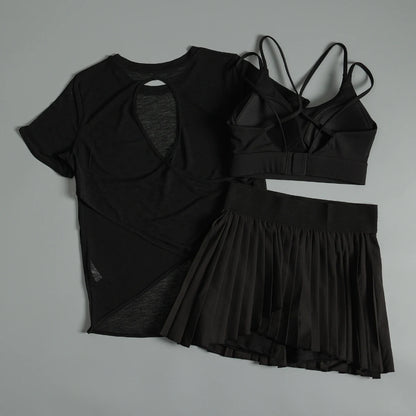 Sports suit for women 2025 summer new yoga fitness bra short-sleeved high-value running training quick-drying suit