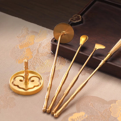 Copper incense set entry primary incense seal tools incense press gift box household indoor incense burner supplies decoration