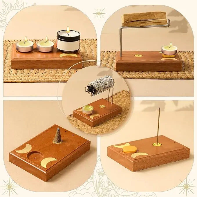 Palo Santo Incense Sage Holder Incense Sticks Candle Holder Natural Wood Burner Yoga Meditation Spirituality Thanksgiving Gift