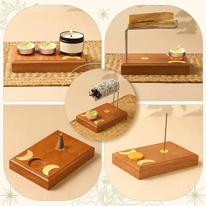 Palo Santo Incense Sage Holder Incense Sticks Candle Holder Natural Wood Burner Yoga Meditation Spirituality Thanksgiving Gift