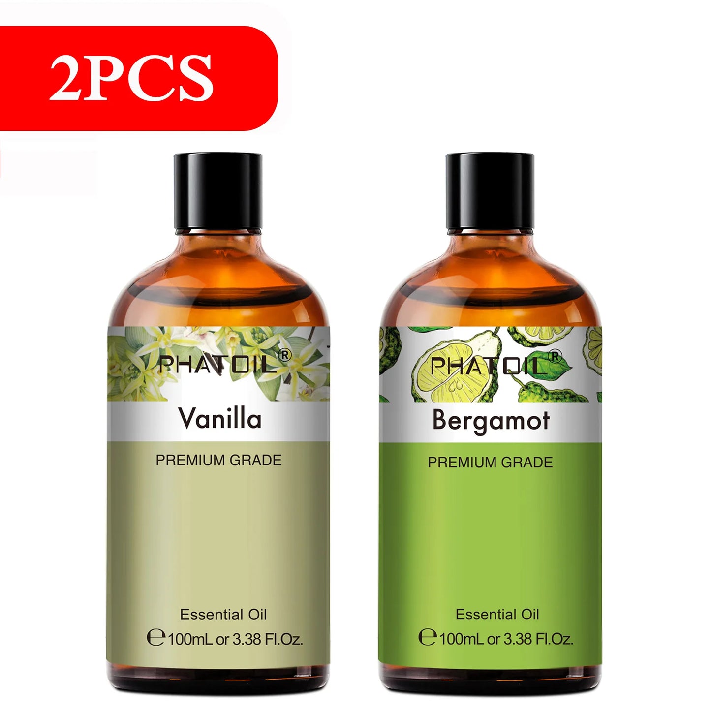 PHATOIL 100ml Aromatherapy Essential Oil-Lavender Rose Vanilla Eucalyptus Sandalwood Pine Needles for Diffuser,Candle Making