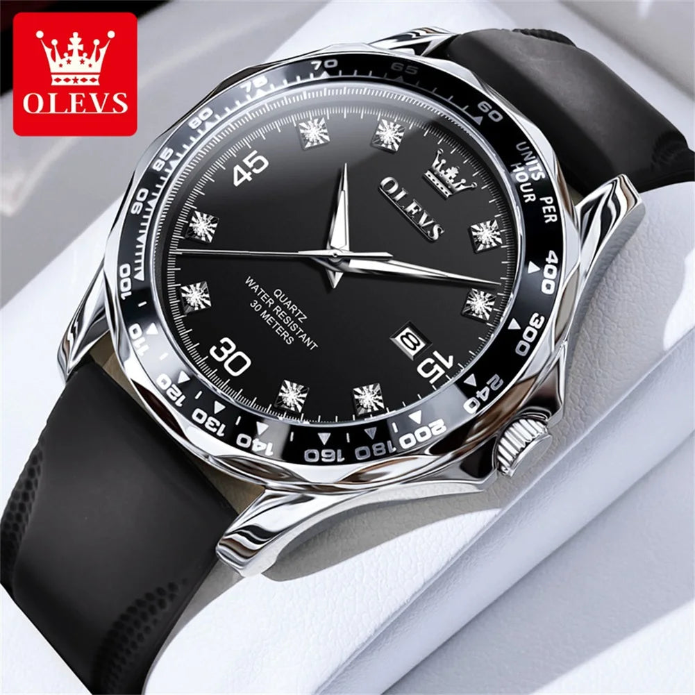 OLEVS 9988 Quartz Watch for Men Luxury Style Waterproof Stainless steel TOP Brand Classic Date Men's Watches Relógio Masculino