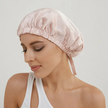 22 Momme 100% Mulberry Silk Bonnet for Sleeping Women, Adjustable Double Layer Silk Hair Wrap for Sleeping Hair Care