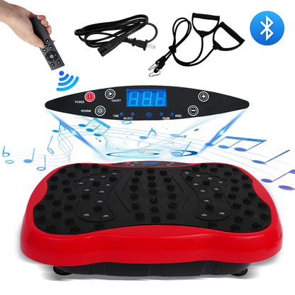 Full-Body Vibration Plate Exercise Machine Fitness Equipment Workout 330lbs Weight Loss with Resistance Bands Remote Control