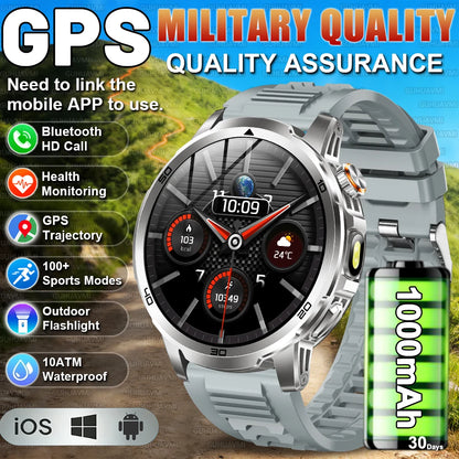 2026 New outdoor Smart watch Men 1.85 Inch AMOLED On Display 1000mAh Battery BT Call Heart Rate SpO2 Fitness Tracker Wristband