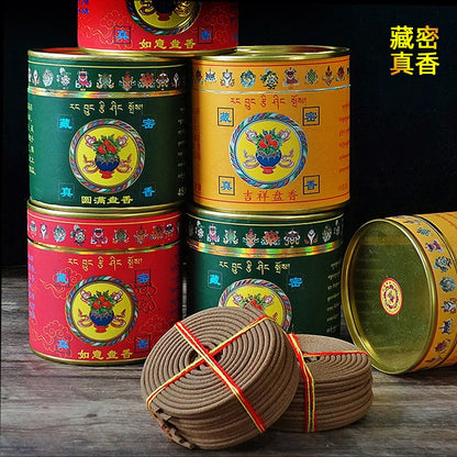 Handmade Tibetan Sandalwood Coil Incense - Natural Rare Wood Aroma for Home Meditation, Yoga, Relaxation - Long Lasting 4H Burn