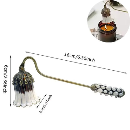 Luxury Scented Candle Care Accessory Metal Enamel Handle Flower Design DIY Aromatherapy Tools Candle Wick Snuffer Birthday Gifts