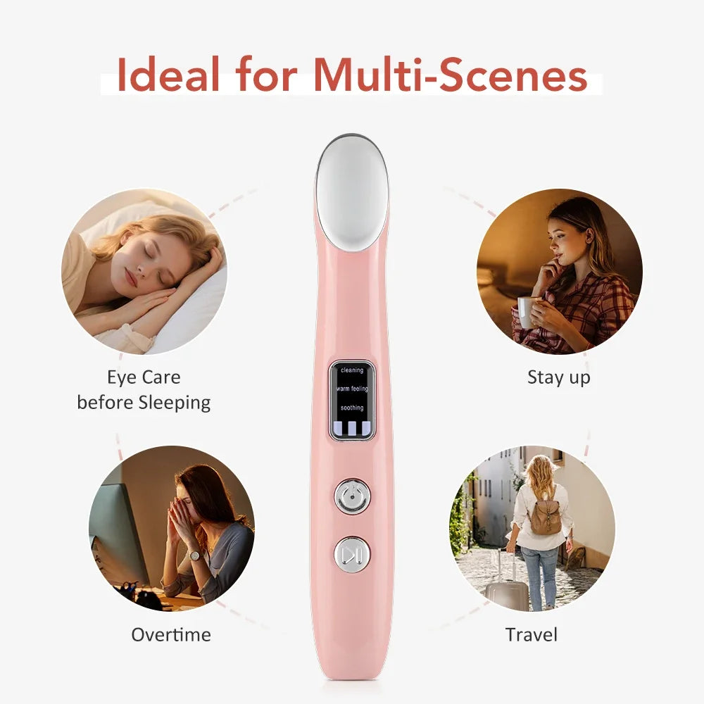 New Smart Eye Vibration Massage 3 Mode Hot Therapy for Eye Care Facial Relaxation Tool Portable Rechargeable Home Use Massager