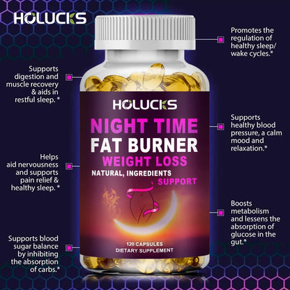 Night Time Weight Loss Capsules - Advanced Weight Loss Supplement - Fat Burners - Belly Fat Burner - Appetite Suppressant