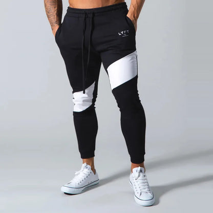 2026 New Fitness Casual Trousers Winter, Spring and Autumn, Splicing Drawstring Combed Cotton Made Sports Men's Trousers