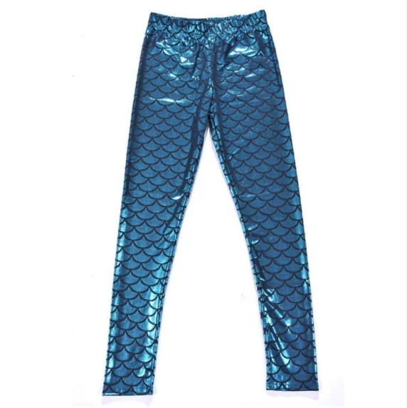Woman Mermaid Fish Scale Leggings Slim Skinny Leggings Multicolor Printing Spring Summer Running Gym Stretchy Pants Trousers