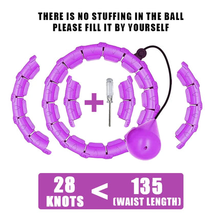 Weighted Fitness Hoop for Adults & Kids Detachable Knots Abdomen Weight Loss 2 in 1 Abdomen Fitness Weight Loss Massage