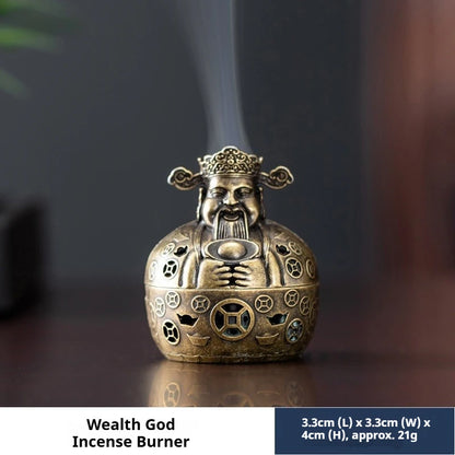 God of Wealth incense burner, incense road aromatherapy burner, tea ceremony ornament, household indoor sandalwood burner