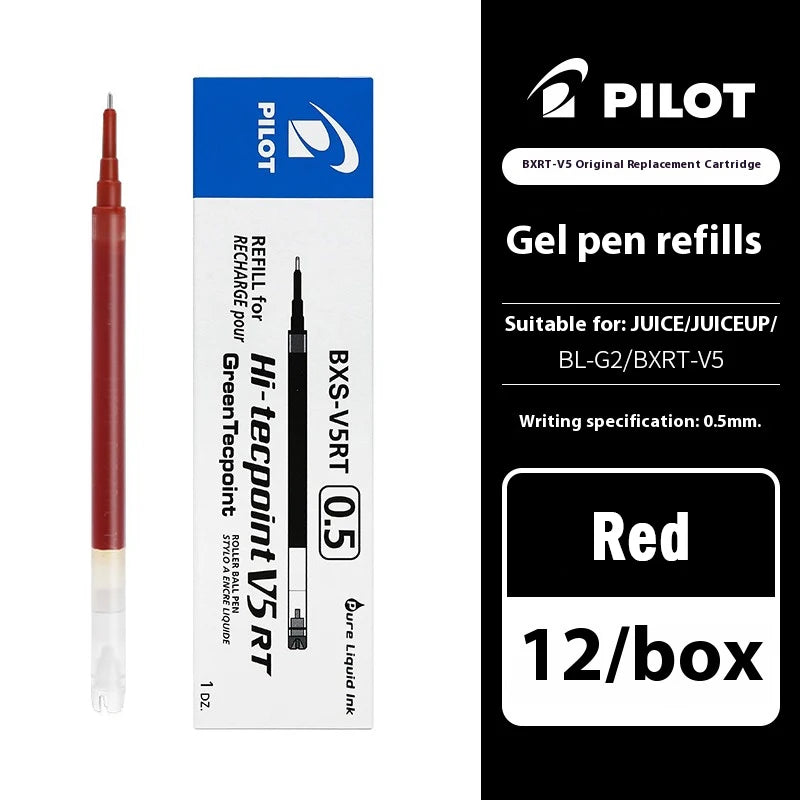 Japanese Pilot Gel Pen, BXRT-V5 0.5mm Metal Needle Tip Black Red Blue Ink,Premium Smooth&Precise for Signing,Exams,Journaling