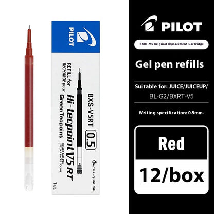 Japanese Pilot Gel Pen, BXRT-V5 0.5mm Metal Needle Tip Black Red Blue Ink,Premium Smooth&Precise for Signing,Exams,Journaling