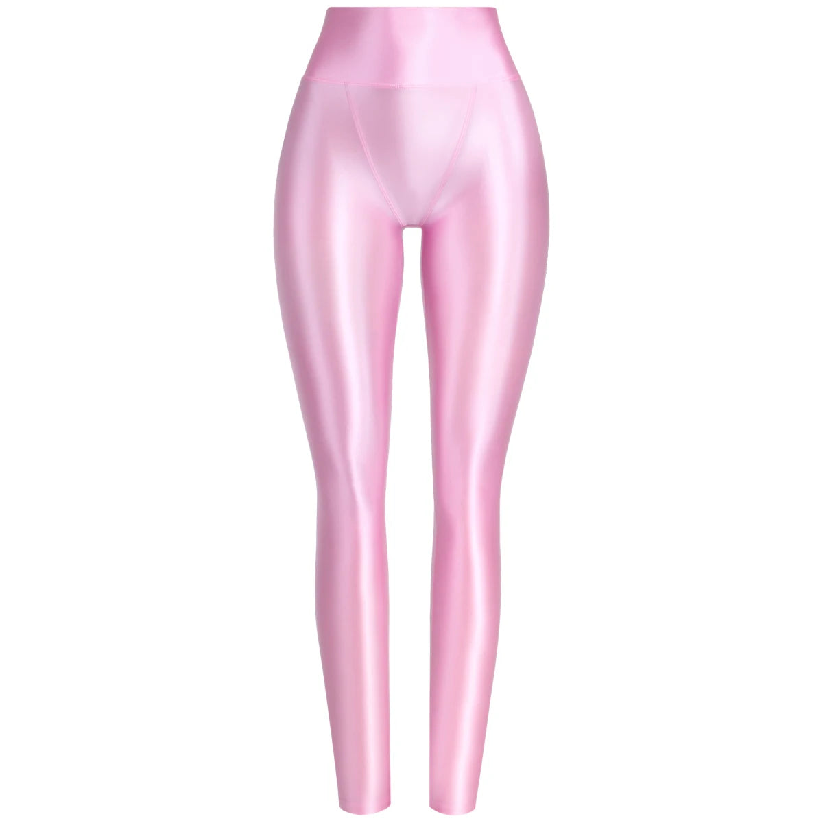 MJINM Sexy Glitter Soft Smooth High Waist Double-layered Small V-crotch Ankle-length Pants Yoga Fitness Gymnastic Tight Leggings