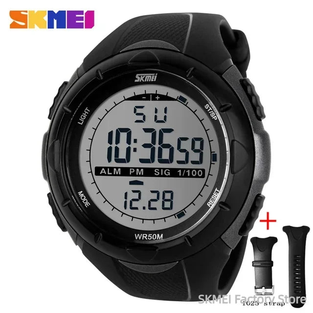 SKMEI 1025 Sports Countdown Electronic Mens Wristwatches Waterproof Digital Watch for Men Shockproof Military Clock Reloj Hombre