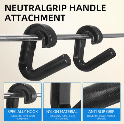 Neutral Grip Handle Hook Fitness Handle Multi-Function Exercise Suspension Grip Resistance Band Handle for Barbell Pull-up Bars