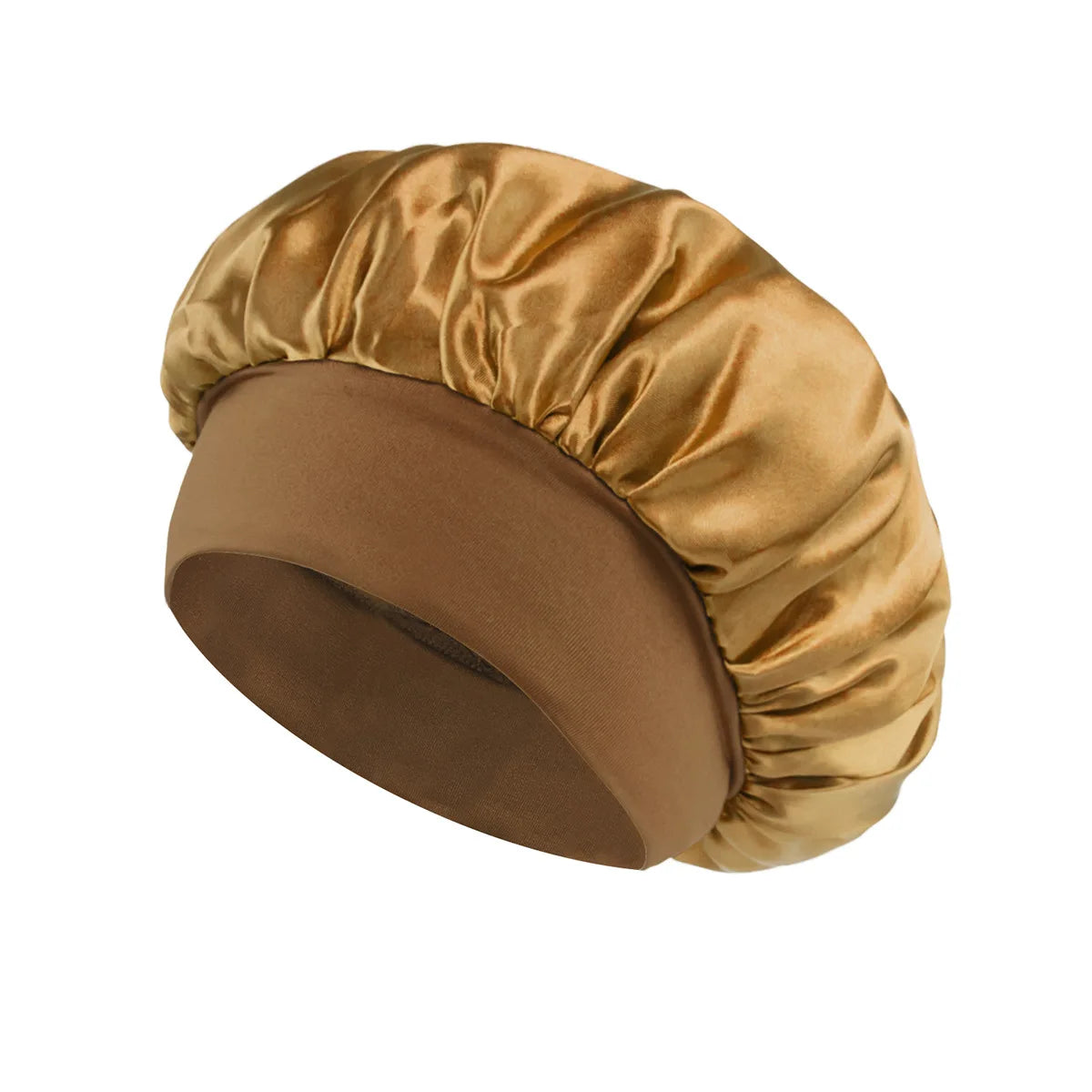 1/2/5PCS Women's Satin Solid Wide-brimmed Sleeping Hat Unisex Head Wrap Elastic Band Cap Hair Care Bonnet Night Hat Bonnet Nuit