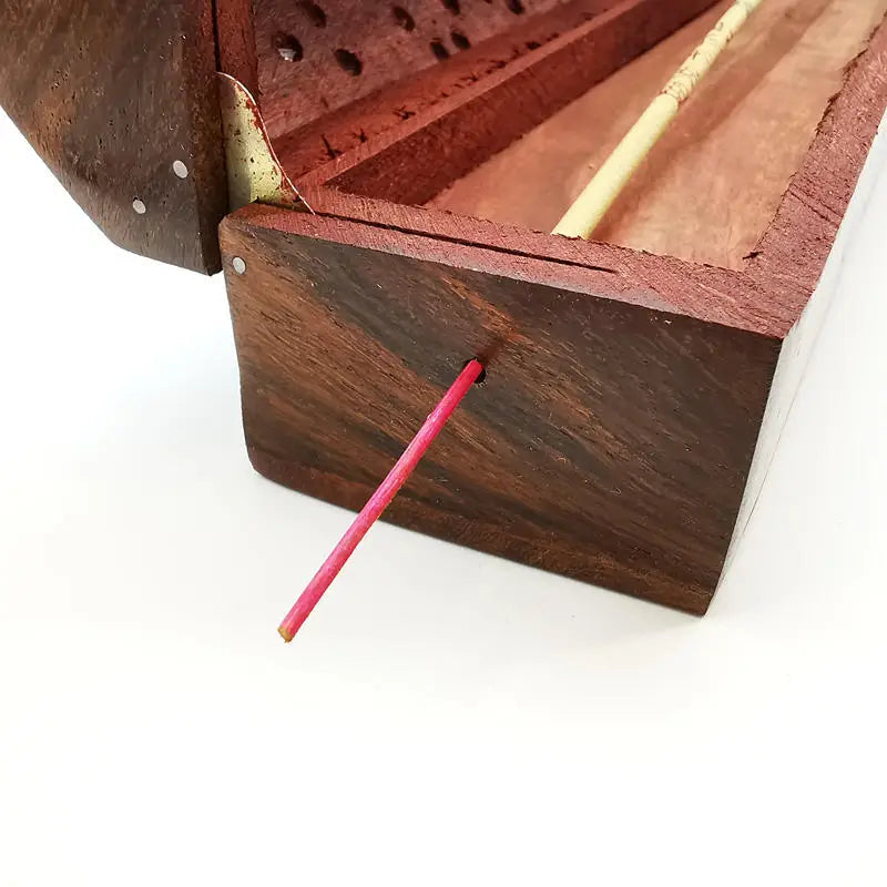 Wooden Incense Burner Indian Rosewood Hand Carved Box Yoga Healing Incense Boxes TBC810