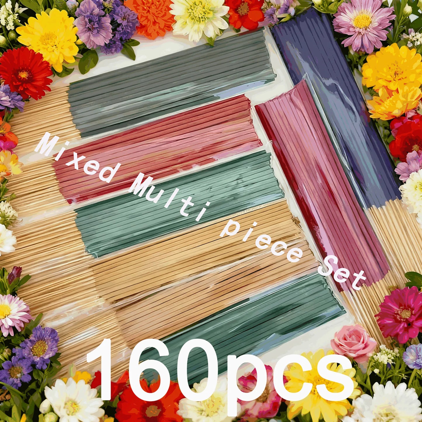 8 Sets of Incense Sticks - 160/400/800 Sticks, Natural Scents Perfectly Selected from Jasmine, Mint, White Sage, Rose, Lavender, Agarwood, Lemongrass, Dragon's Blood, Frankincense, Cherry Blossom, Vanilla, Mixed Fragrances Su