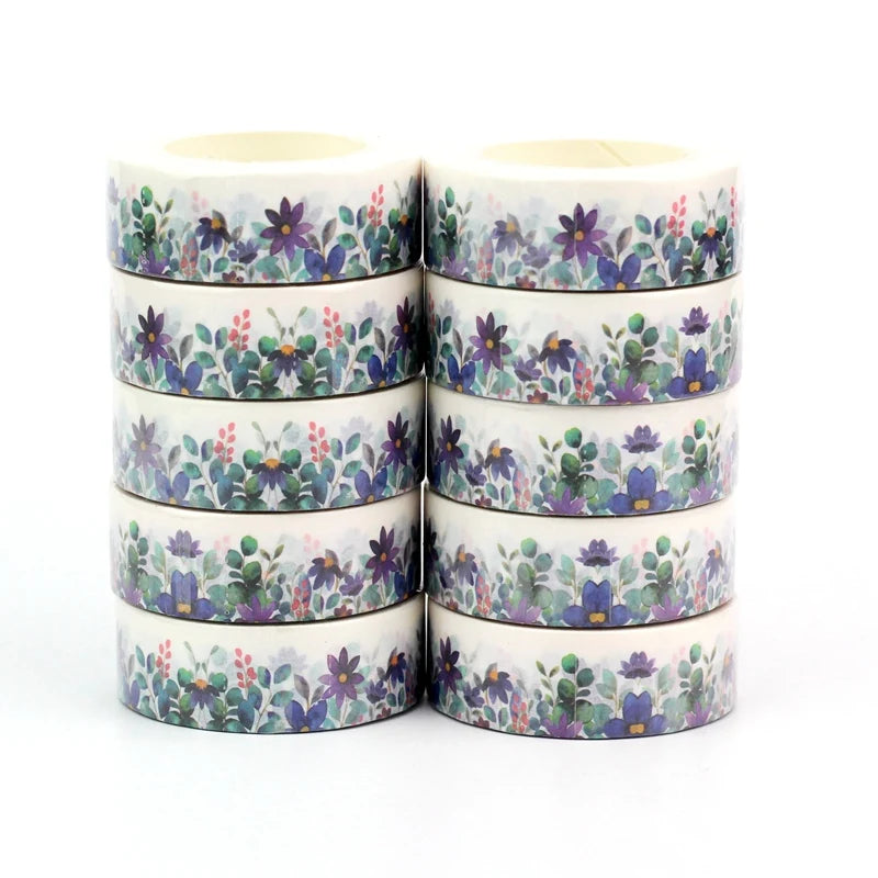 Bulk NEW 10PC/Lot Decor Beautiful Wildflowers Watercolor Washi Tapes for Scrapbooking Journaling Masking Tape Cute Stationery
