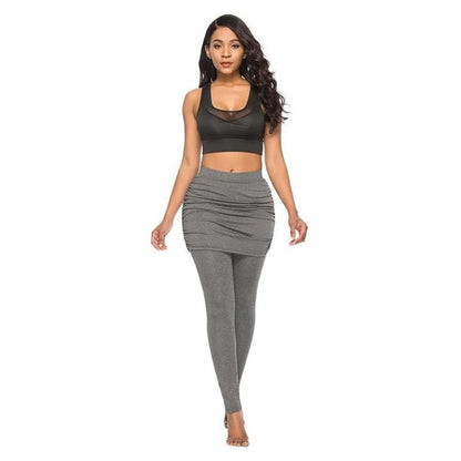 Pack hip side pleated skirt fake two-piece leggings women culottes leggings