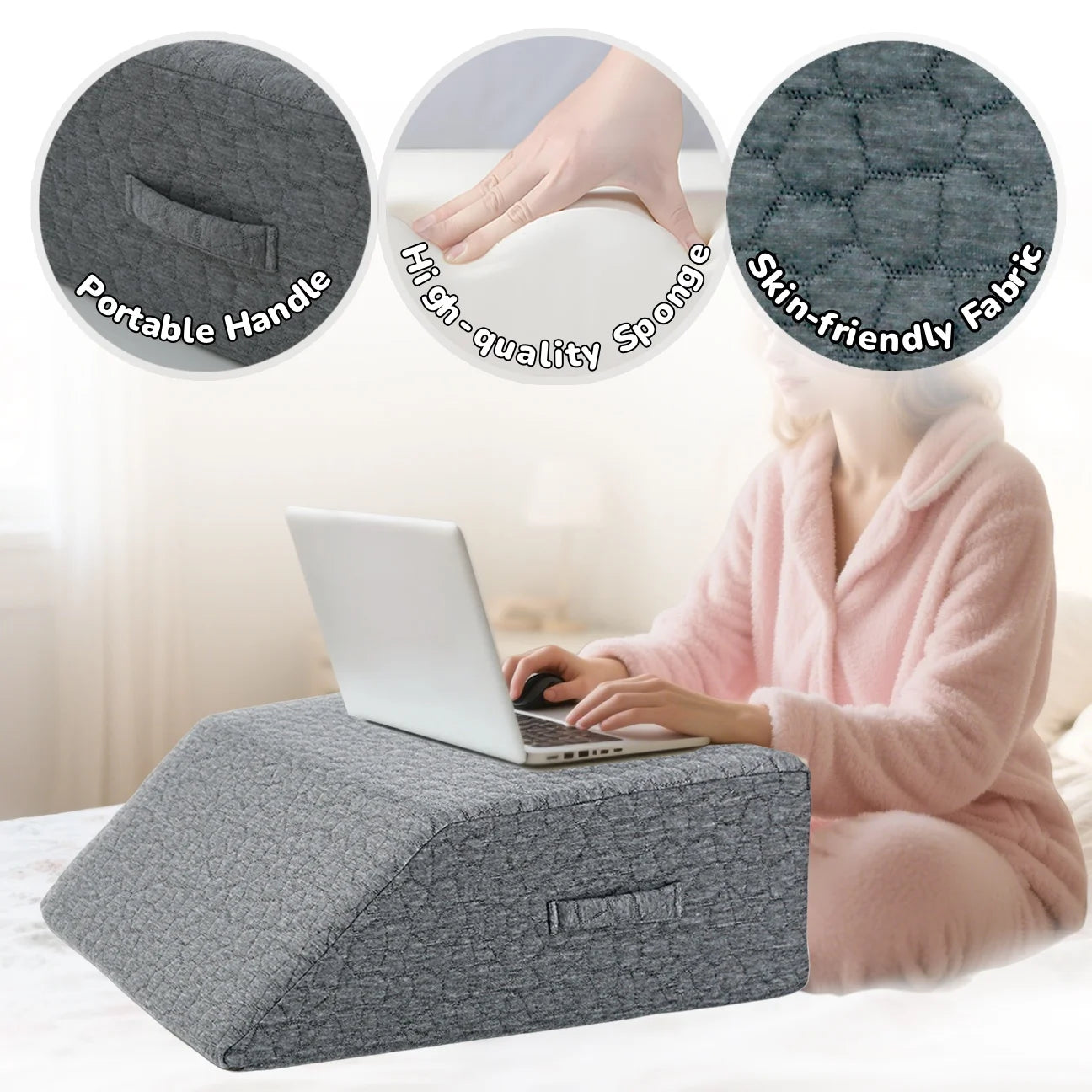 Leg Pillow Memory Foam High Resilience Bed Reading Relaxation Leg Pillow Rest Sleeping Leg Wedge Pillow for Side Sleeping