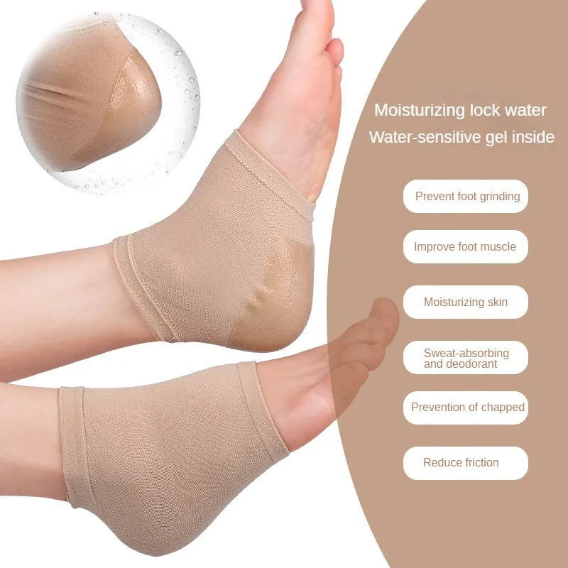 1Pair Gel Moisturizing Heel Socks Spa Sock For Foot Care Gel Heel Socks For Dry Cracked Dry Feet Skin Gel Heel Repair Socks Tool