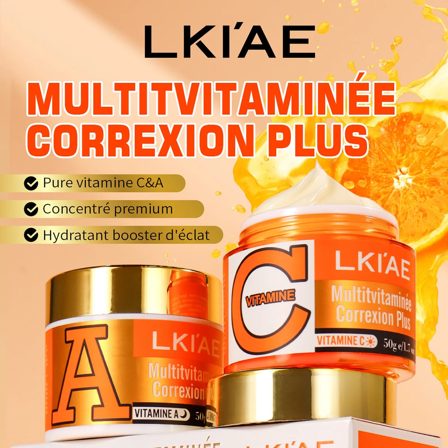 Vitamins C and Vitamins A Whitening Face Cream, Reduce Dark Spots, Clean Skin, Day and Night Facial Cream For All Skin Types