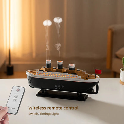 Jellyfish Aromatherapy Machine Small Retro Ship Humidifier Desktop Home Use Colorful Lights Aromatherapy Machine