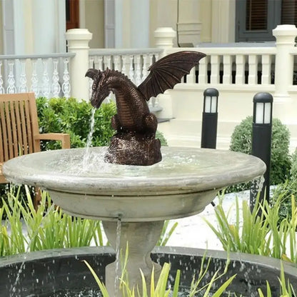 Realistic Garden Fountain Dragon Statue Resin Dragon Pattern Fountain Spray Dragon Retro Water Spray Dragon Outdoor Decoration