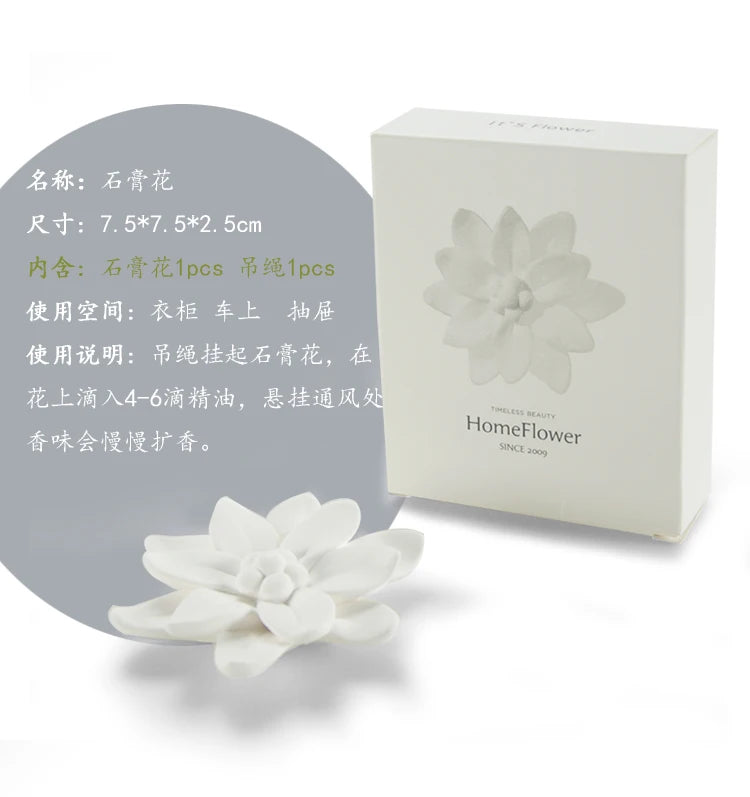 1pcs HomeFlower Ceramic Aromatherapy Air Freshener Home Decor Aroma Diffuser Mist Maker Diffuser with Aromatic Ribbon Home Decor