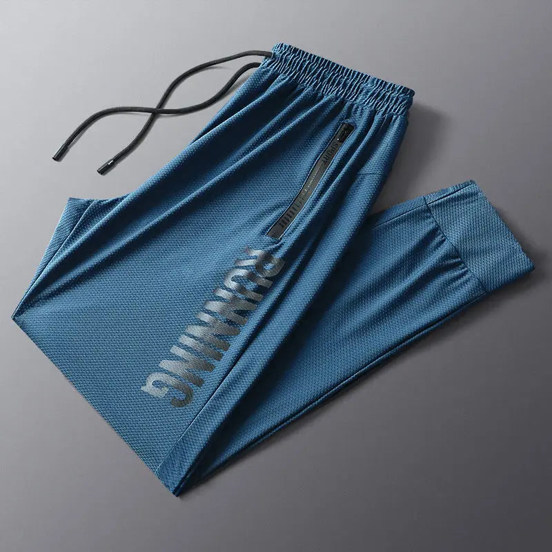 High-grade Summer Ice Silk Pants Men's Thin Section Quick-drying Breathable Sports Pants Summer Leggings Casual Trousers