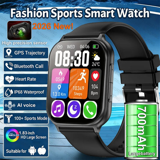 Bip 6 Pro 700 mAh Smart Watch Men Women Outdoor Sports Fitness Heart Rate GPS Track Bluetooth Call IP68 Waterproof Smartwatches